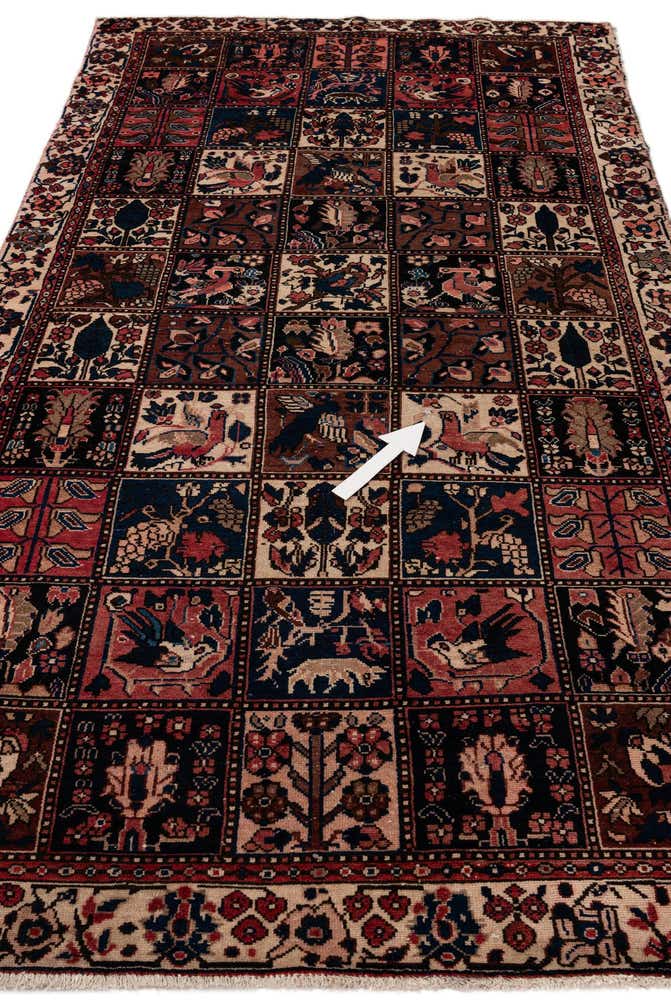 5' 1 x 9' 7 Hand Knotted Bakhtiar Persian Wool Runner Rug