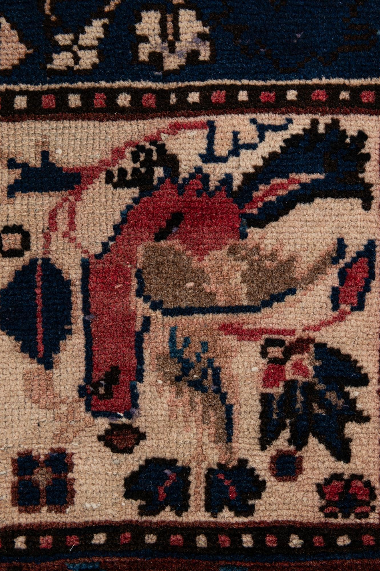 5' 1 x 9' 7 Hand Knotted Bakhtiar Persian Wool Runner Rug