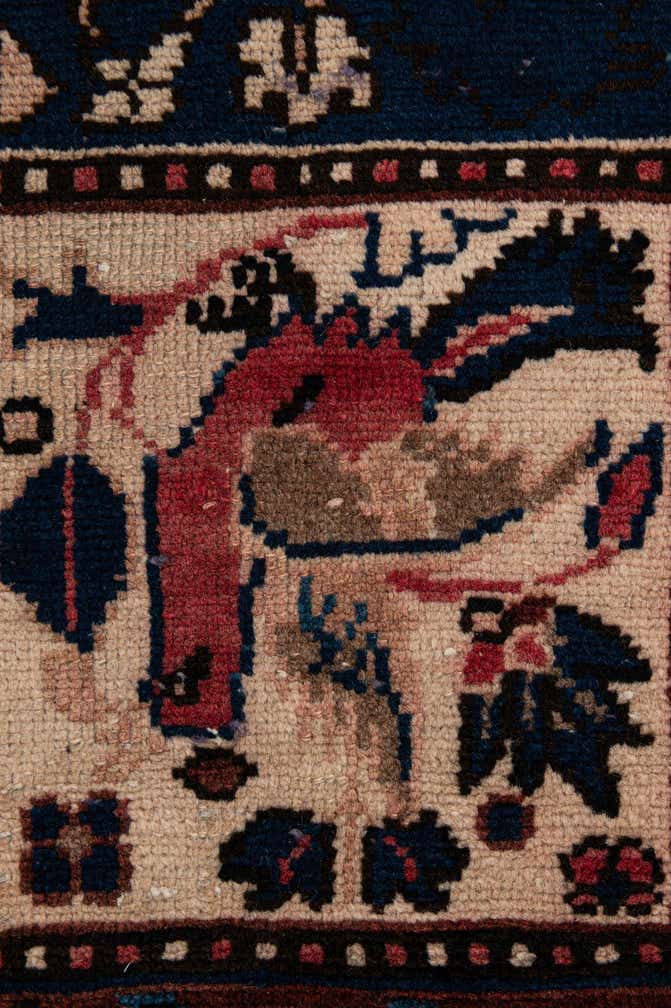 5' 1 x 9' 7 Hand Knotted Bakhtiar Persian Wool Runner Rug