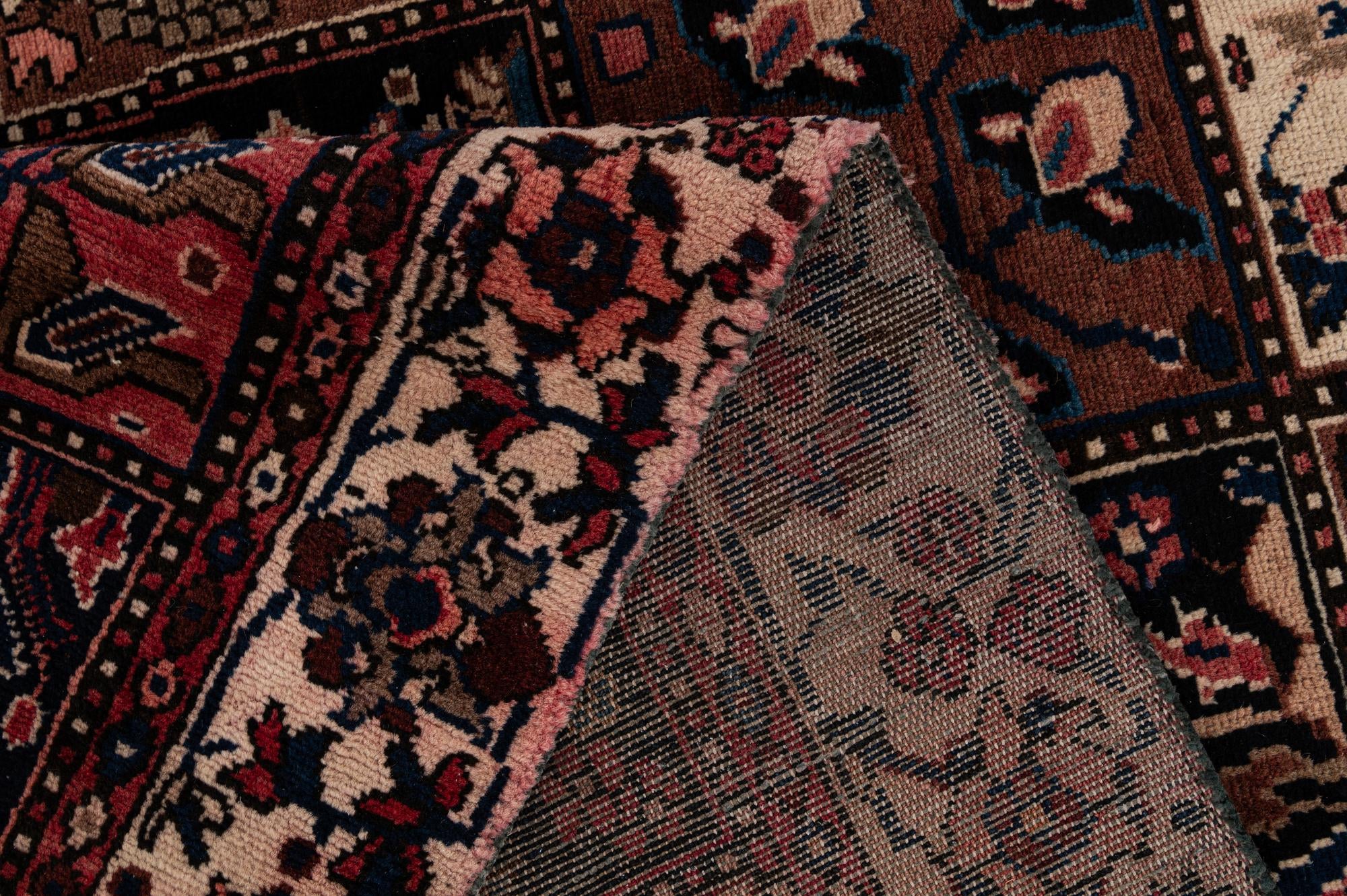 5' 1 x 9' 7 Hand Knotted Bakhtiar Persian Wool Runner Rug