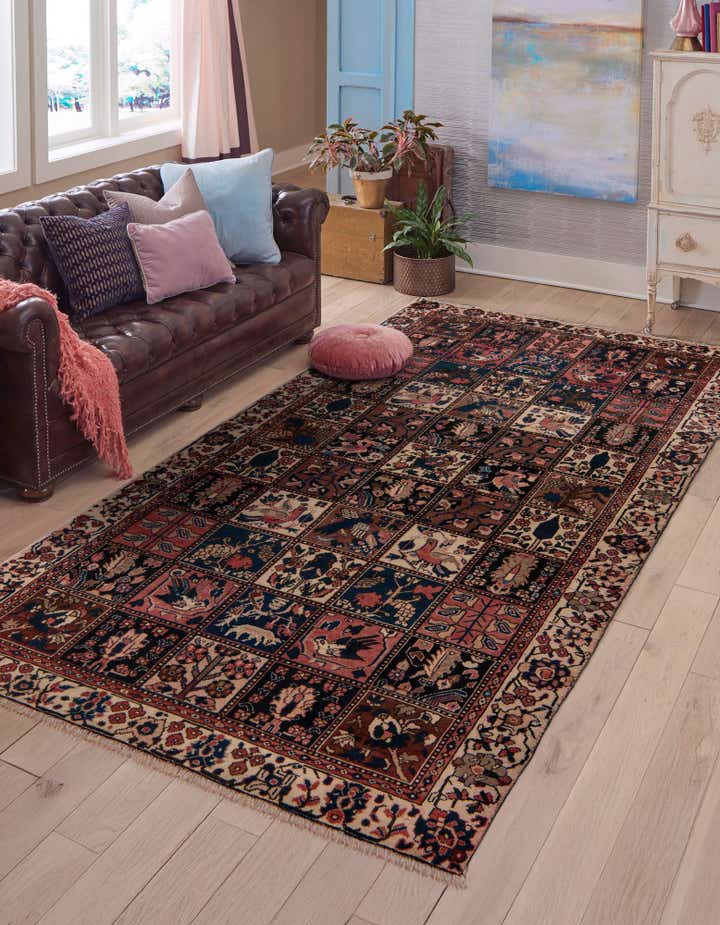 5' 1 x 9' 7 Hand Knotted Bakhtiar Persian Wool Runner Rug