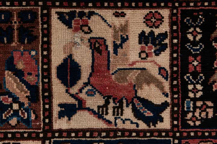 5' 1 x 9' 7 Hand Knotted Bakhtiar Persian Wool Runner Rug
