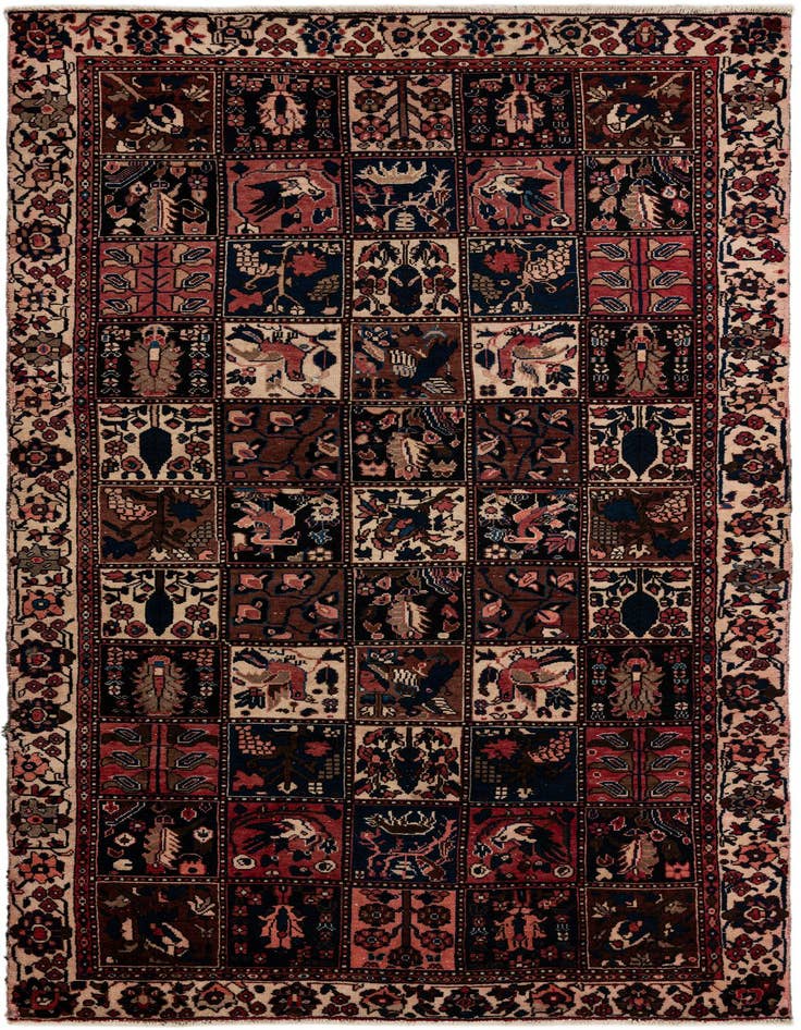 Detail image of 5' 1 x 9' 7 Hand Knotted Bakhtiar Persian Wool Runner Rug
