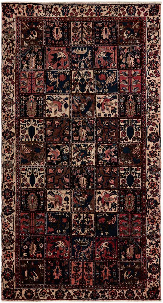 5' 1 x 9' 7 Hand Knotted Bakhtiar Persian Wool Runner Rug