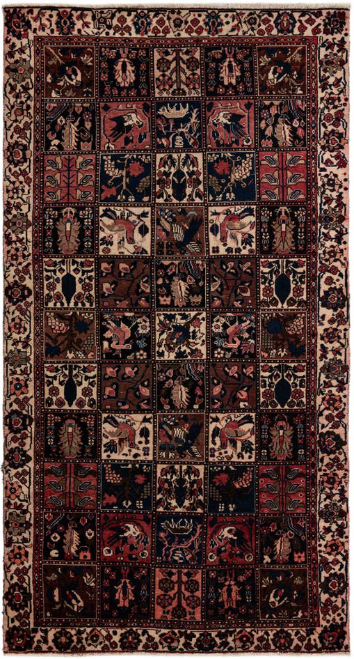 Detail image of 5' 1 x 9' 7 Hand Knotted Bakhtiar Persian Wool Runner Rug