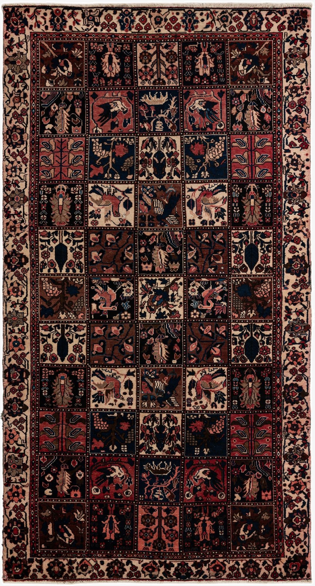 155cm x 292cm  Hand Knotted Bakhtiar Persian Wool Runner Rug
