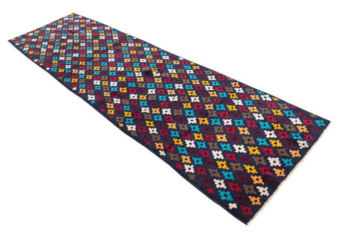 2' 10 x 10' Hand Knotted Balouch Wool Runner Rug