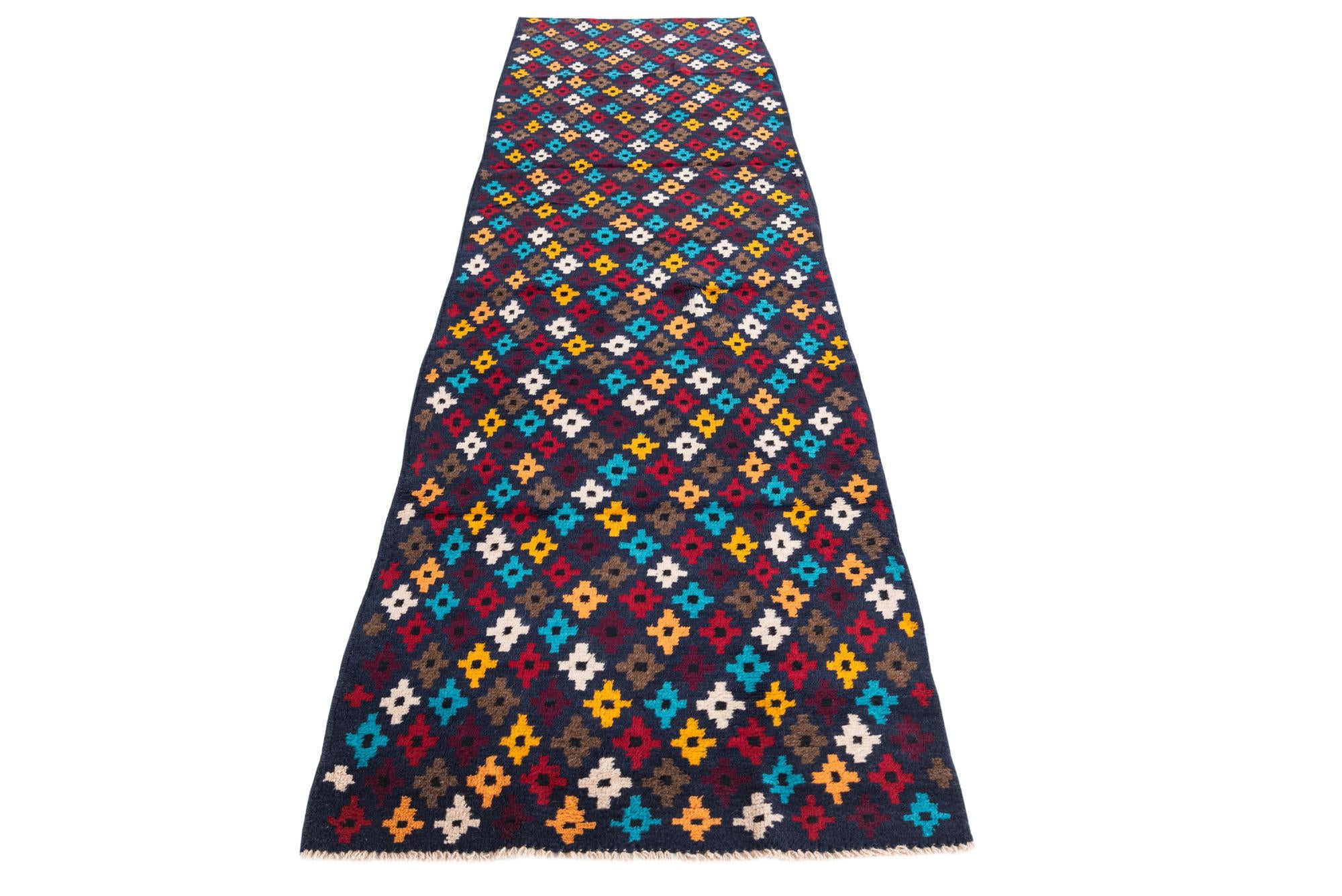 2' 10 x 10' Hand Knotted Balouch Wool Runner Rug