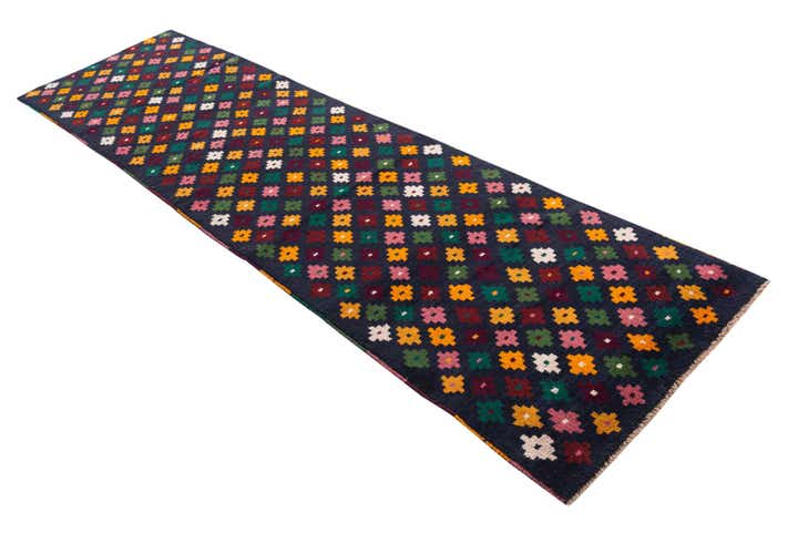 2' 8 x 9' 10 Hand Knotted Balouch Wool Runner Rug