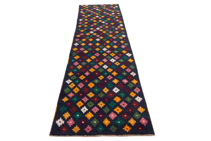 2' 8 x 9' 10 Hand Knotted Balouch Wool Runner Rug
