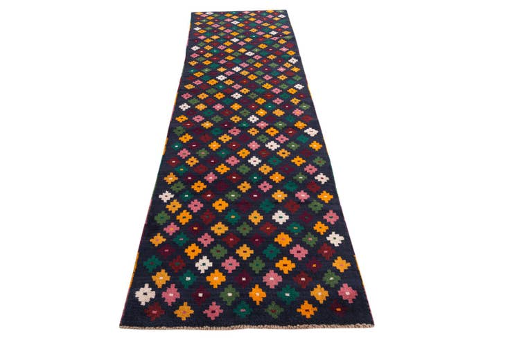 Detail image of 2' 8 x 9' 10 Hand Knotted Balouch Wool Runner Rug