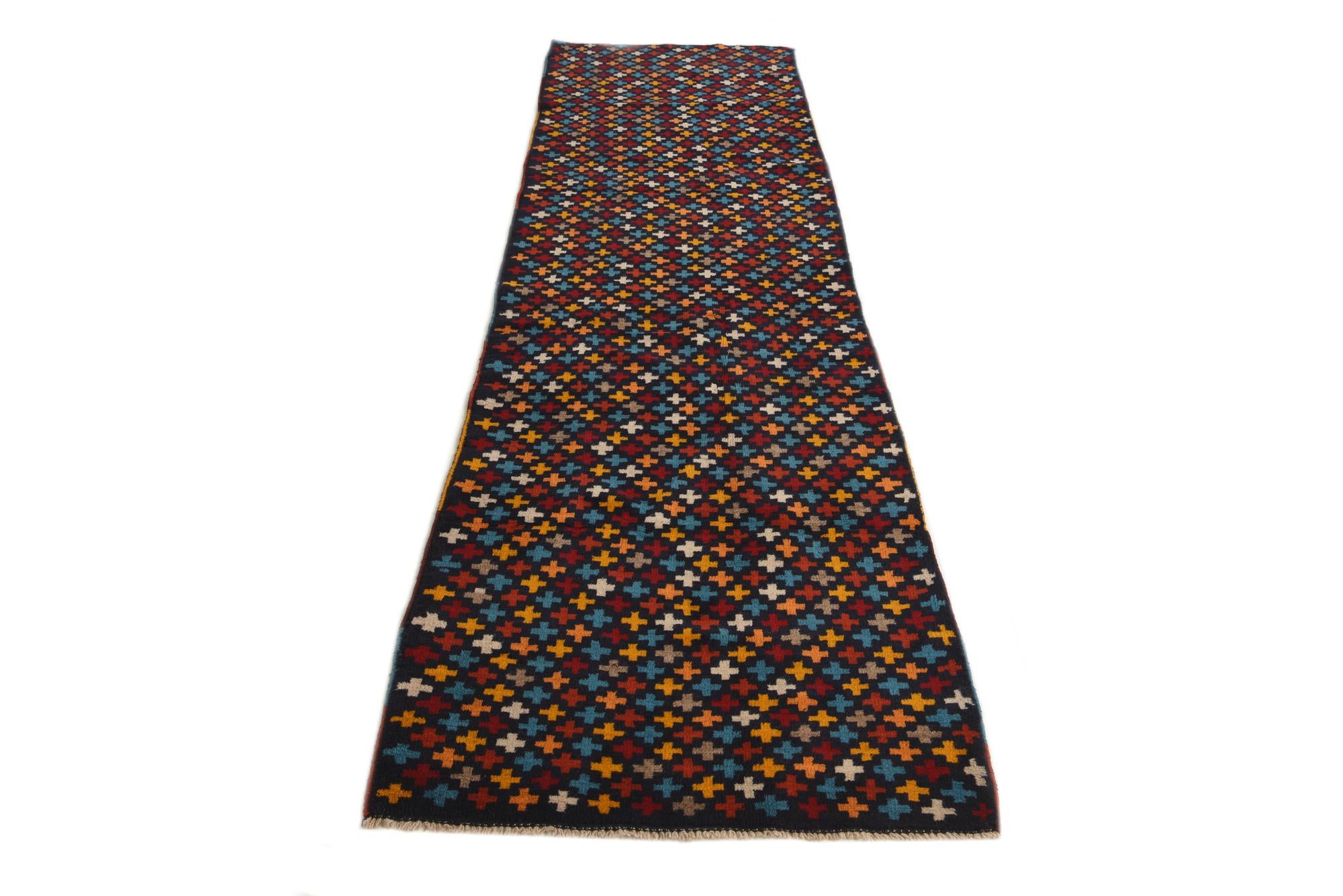 2' 9 x 10' 1 Hand Knotted Balouch Wool Runner Rug