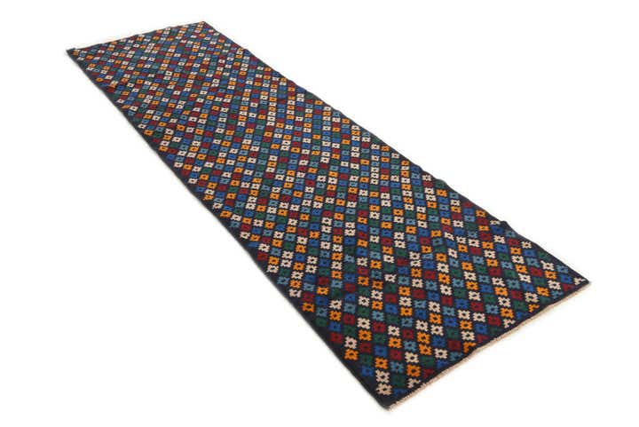 3' x 9' 7 Hand Knotted Balouch Wool Runner Rug