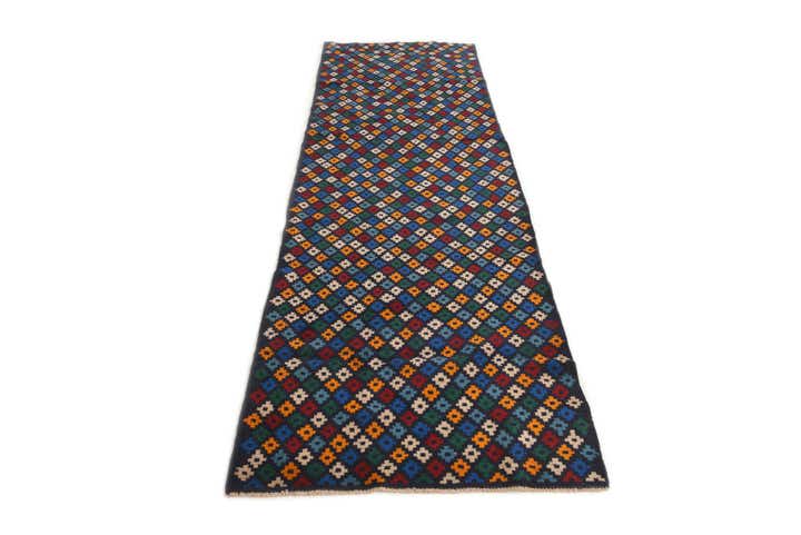 3' x 9' 7 Hand Knotted Balouch Wool Runner Rug