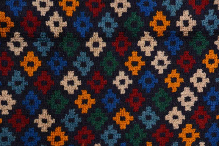 Detail image of 3' x 9' 7 Hand Knotted Balouch Wool Runner Rug