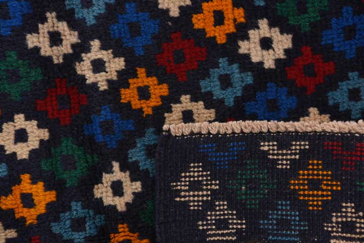 3' x 9' 7 Hand Knotted Balouch Wool Runner Rug