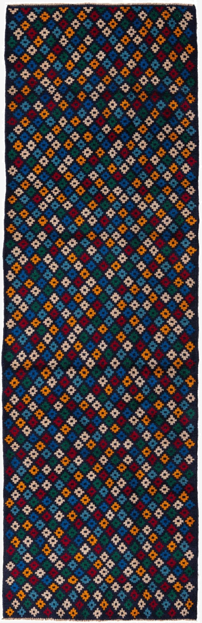 3' x 9' 7  Hand Knotted Balouch Wool Runner Rug