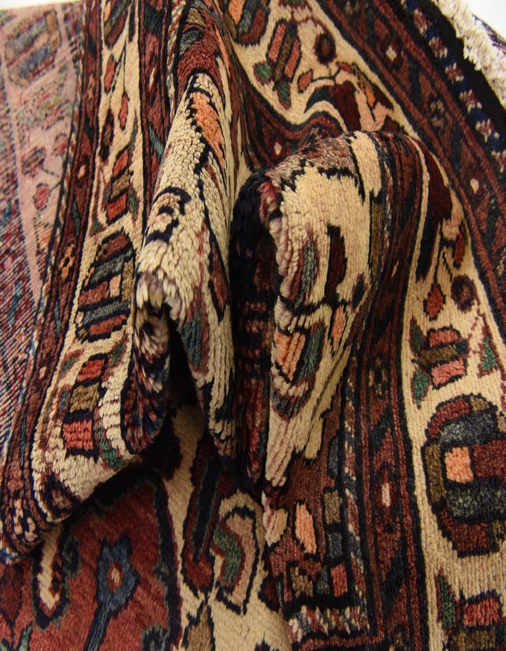 Detail image of 3' 8 x 9' 8  Hand Knotted Borchelu Persian Wool Runner Rug