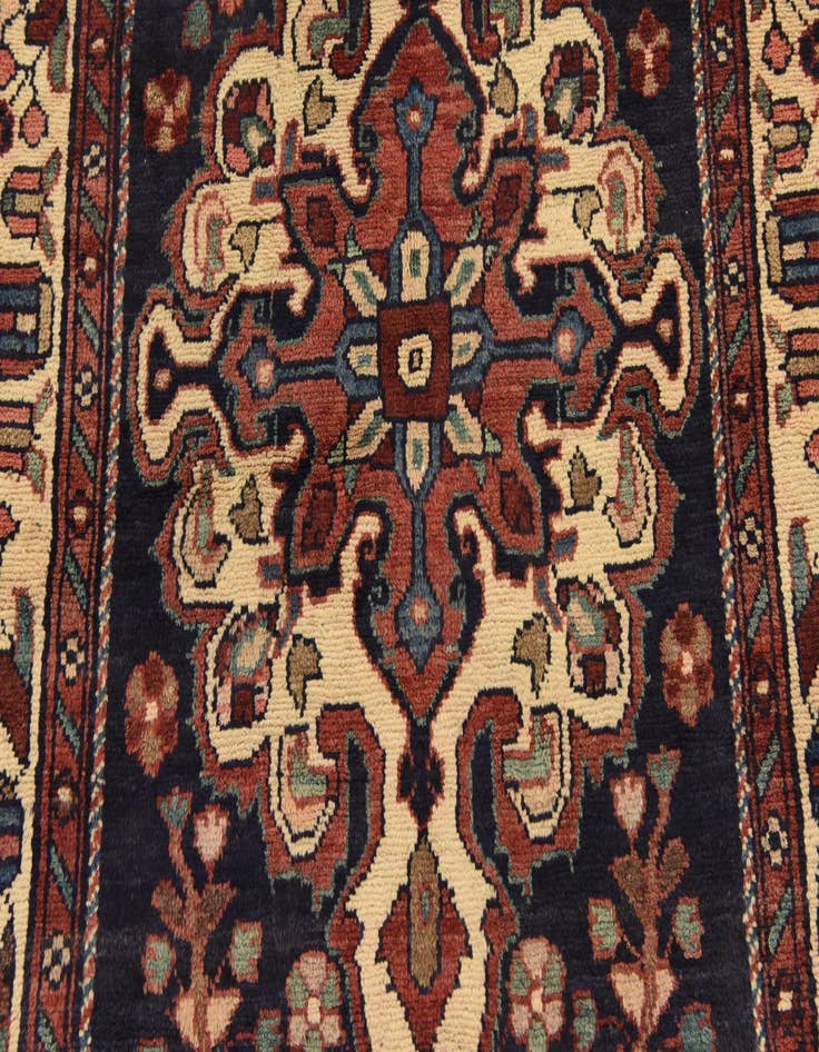 Detail image of 3' 8 x 9' 8  Hand Knotted Borchelu Persian Wool Runner Rug