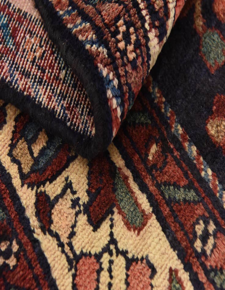 Detail image of 3' 8 x 9' 8  Hand Knotted Borchelu Persian Wool Runner Rug