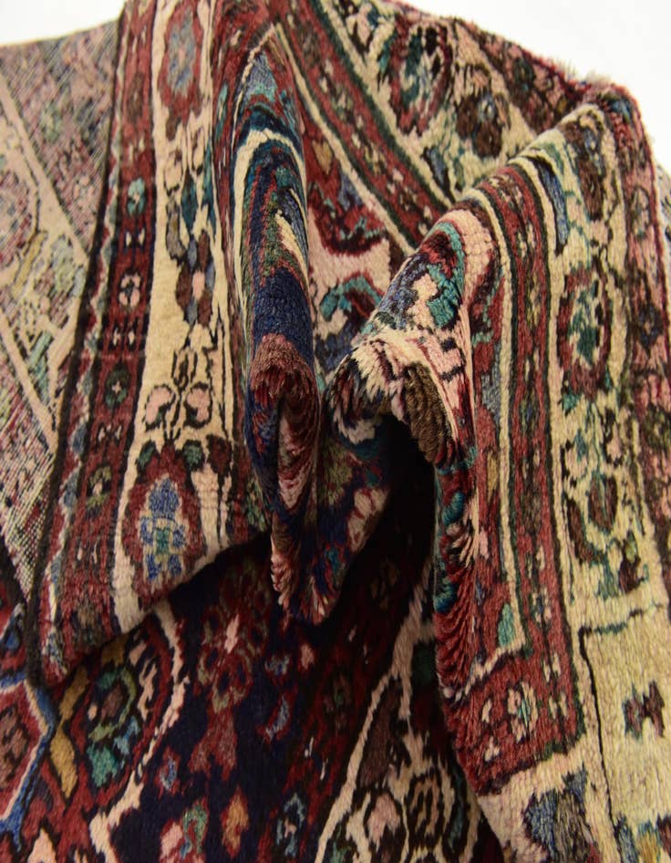 Detail image of 3' 7 x 10'  Hand Knotted Borchelu Persian Wool Runner Rug