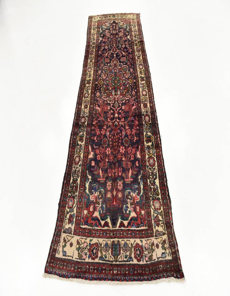 Detail image of 3' 7 x 10' Hand Knotted Borchelu Persian Wool Runner Rug