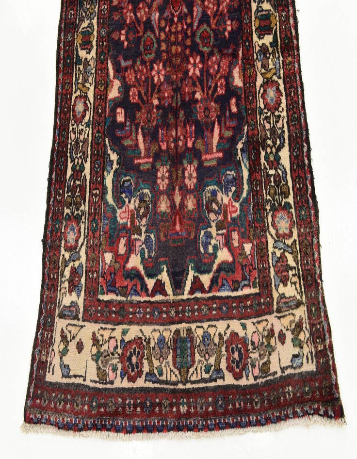 Detail image of 3' 7 x 10' Hand Knotted Borchelu Persian Wool Runner Rug