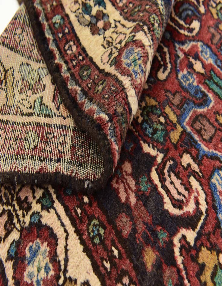 Detail image of 3' 7 x 10'  Hand Knotted Borchelu Persian Wool Runner Rug