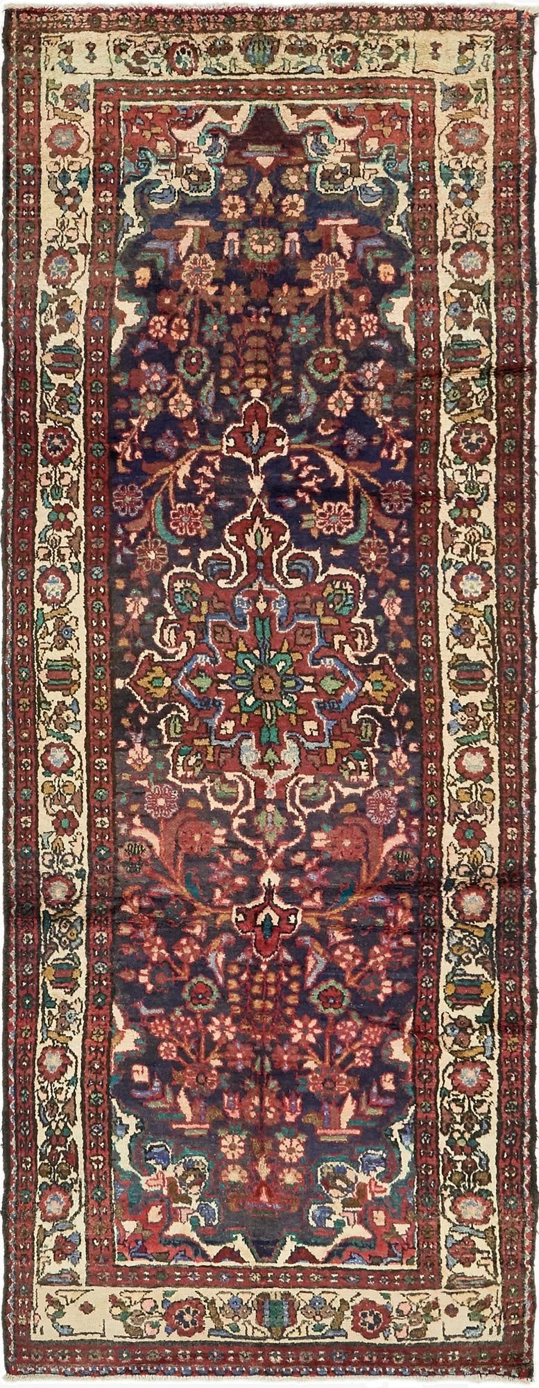 3' 7 x 10'  Hand Knotted Borchelu Persian Wool Runner Rug