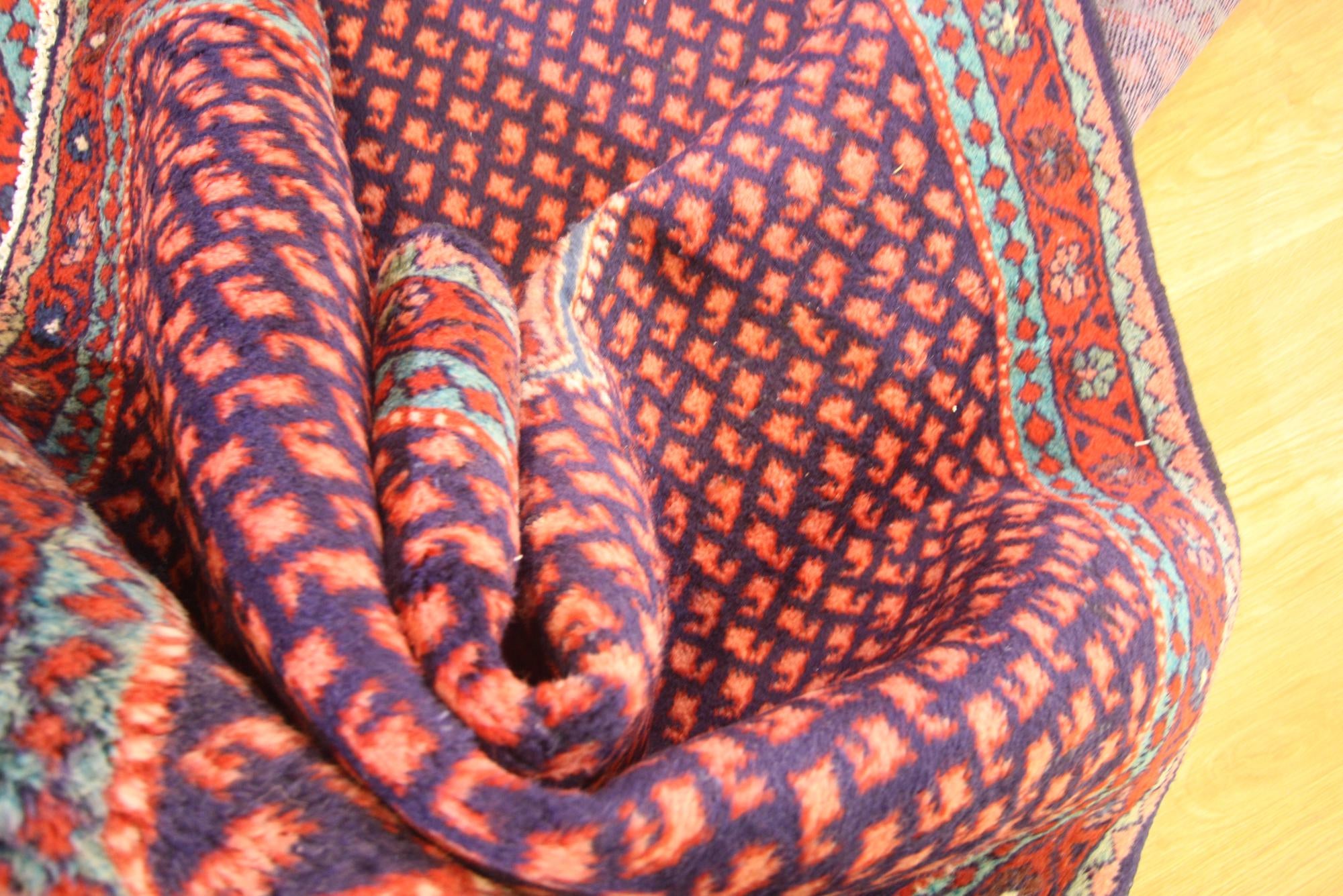3' 7 x 9' 8 Hand Knotted Botemir Persian Wool Runner Rug