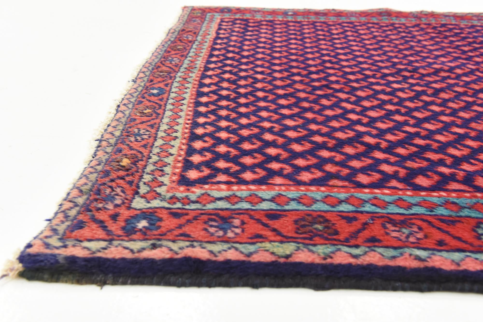 3' 7 x 9' 8 Hand Knotted Botemir Persian Wool Runner Rug