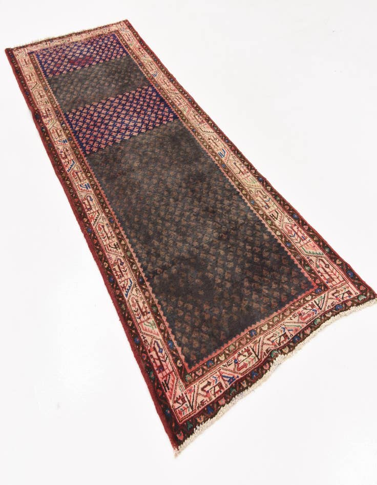 Detail image of 3' 7 x 10'  Hand Knotted Botemir Persian Wool Runner Rug