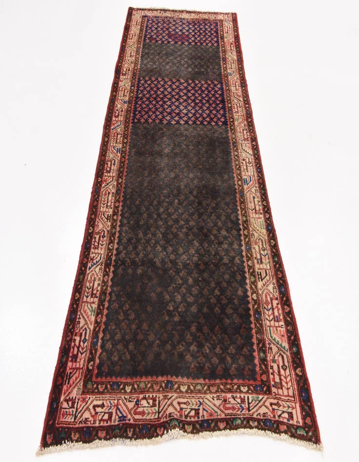 Detail image of 3' 7 x 10'  Hand Knotted Botemir Persian Wool Runner Rug