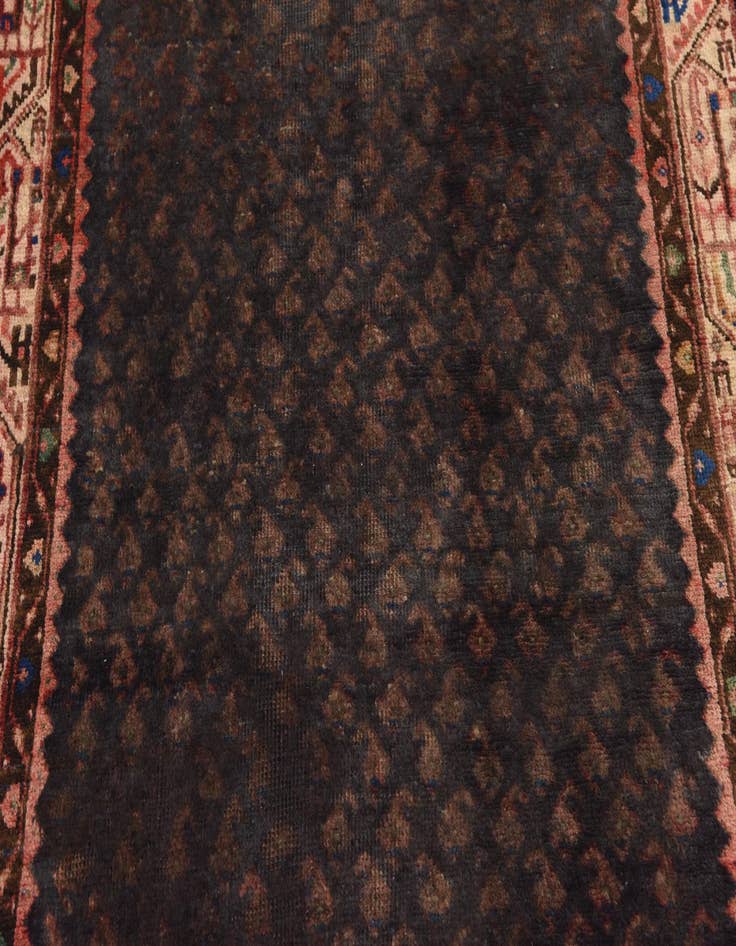 Detail image of 3' 7 x 10'  Hand Knotted Botemir Persian Wool Runner Rug