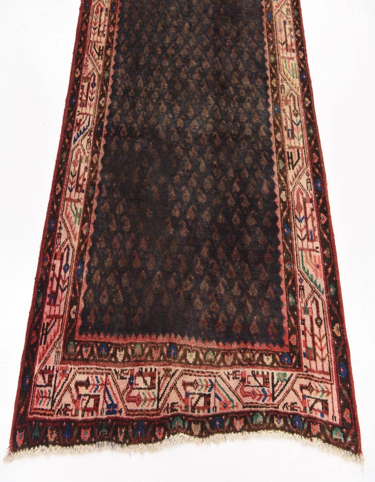 Detail image of 3' 7 x 10'  Hand Knotted Botemir Persian Wool Runner Rug