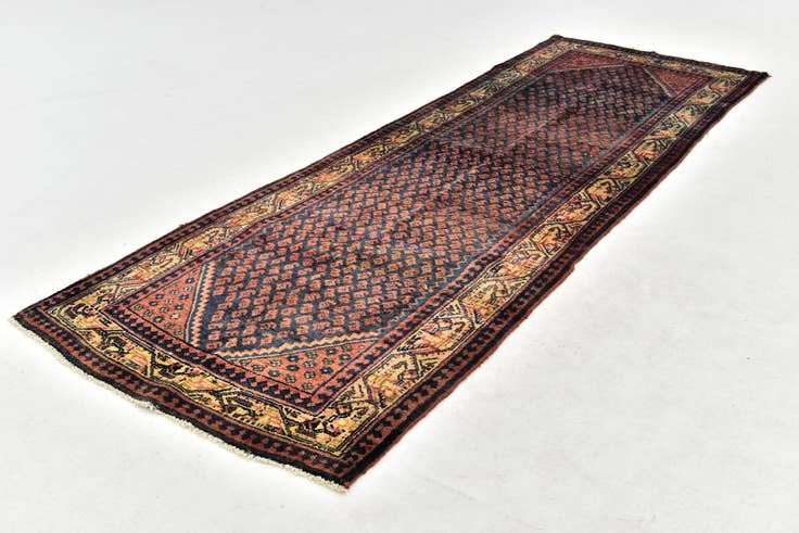 Detail image of 3' 5 x 10' 2 Hand Knotted Botemir Persian Wool Runner Rug