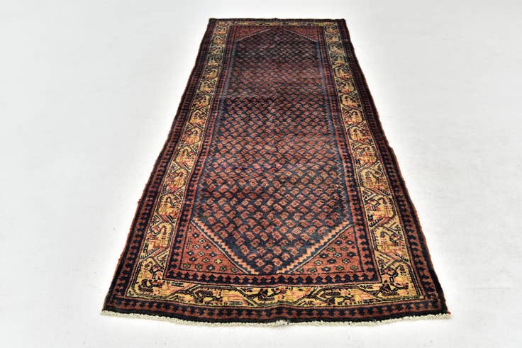 Detail image of 3' 5 x 10' 2 Hand Knotted Botemir Persian Wool Runner Rug