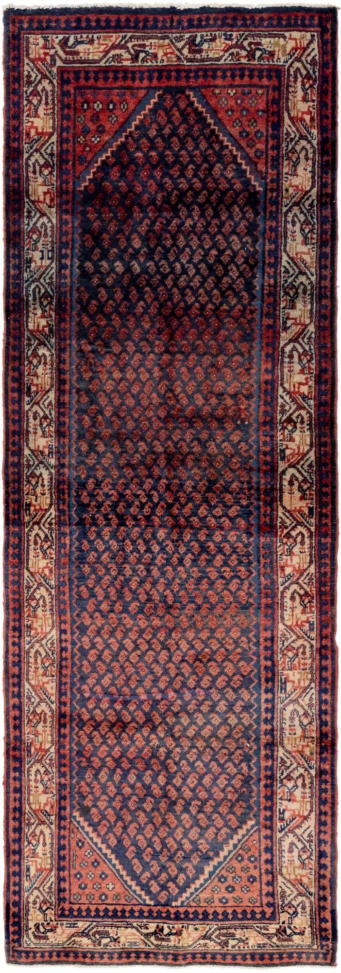 3' 5 x 10' 2 Hand Knotted Botemir Persian Wool Runner Rug