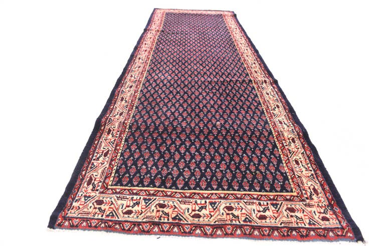 Detail image of 3' 7 x 10' 9 Hand Knotted Botemir Persian Wool Runner Rug