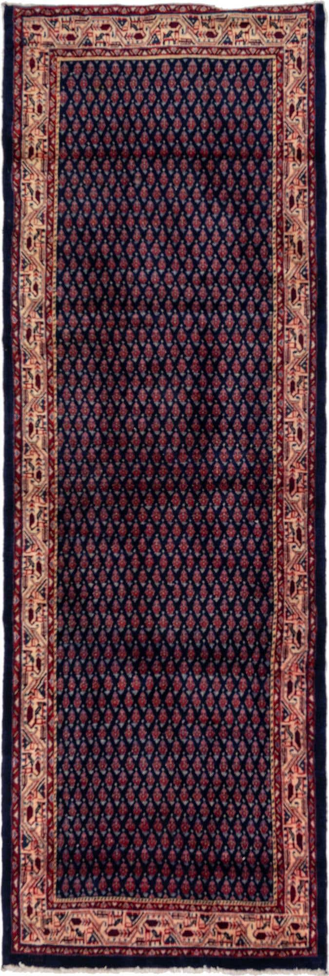 3' 7 x 10' 9 Hand Knotted Botemir Persian Wool Runner Rug