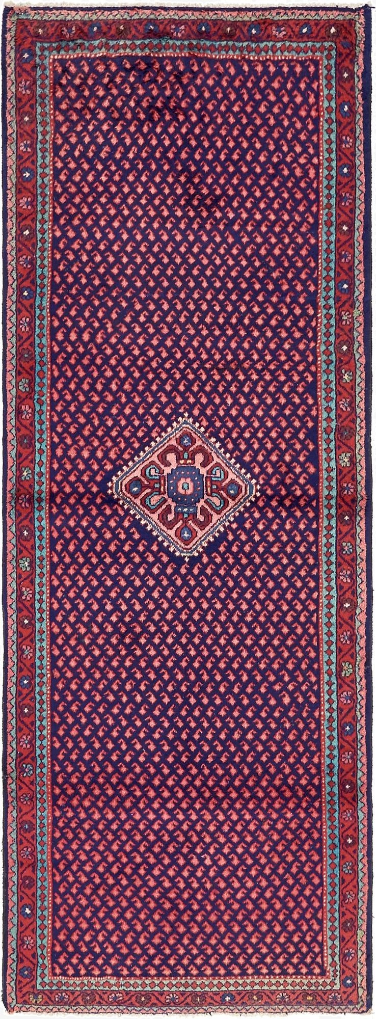3' 7 x 9' 8  Hand Knotted Botemir Persian Wool Runner Rug
