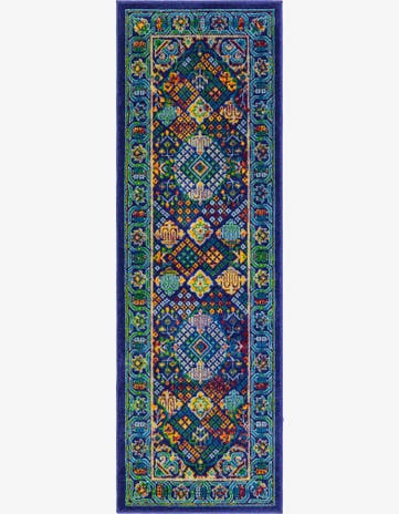 Navy Blue Calypso Runner Rug