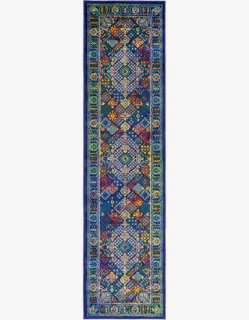 Navy Blue Calypso Runner Rug