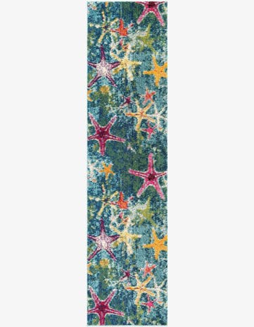 Navy Blue Washable Capri Runner Rug