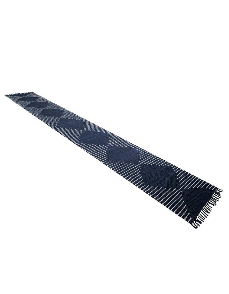 Detail image of 2' 6 x 17' 8 Hand Woven Chindi Cotton Runner Rug