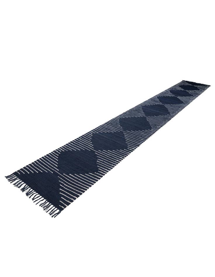 Detail image of 2' 6 x 17' 8 Hand Woven Chindi Cotton Runner Rug