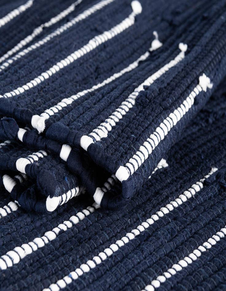 Detail image of 2' 6 x 17' 8  Hand Woven Chindi Cotton Runner Rug