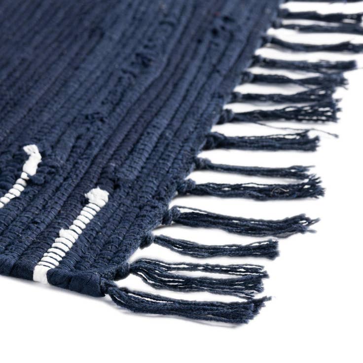 Detail image of 2' 6 x 17' 8 Hand Woven Chindi Cotton Runner Rug