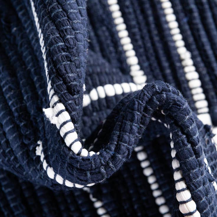 Detail image of 2' 6 x 17' 8 Hand Woven Chindi Cotton Runner Rug