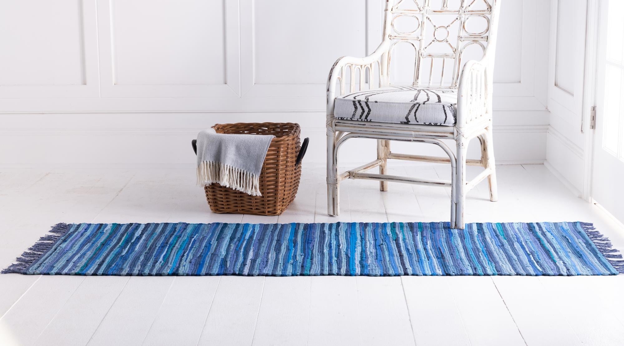 2' 2 x 6' 7 Hand Woven Chindi Cotton Runner Rug